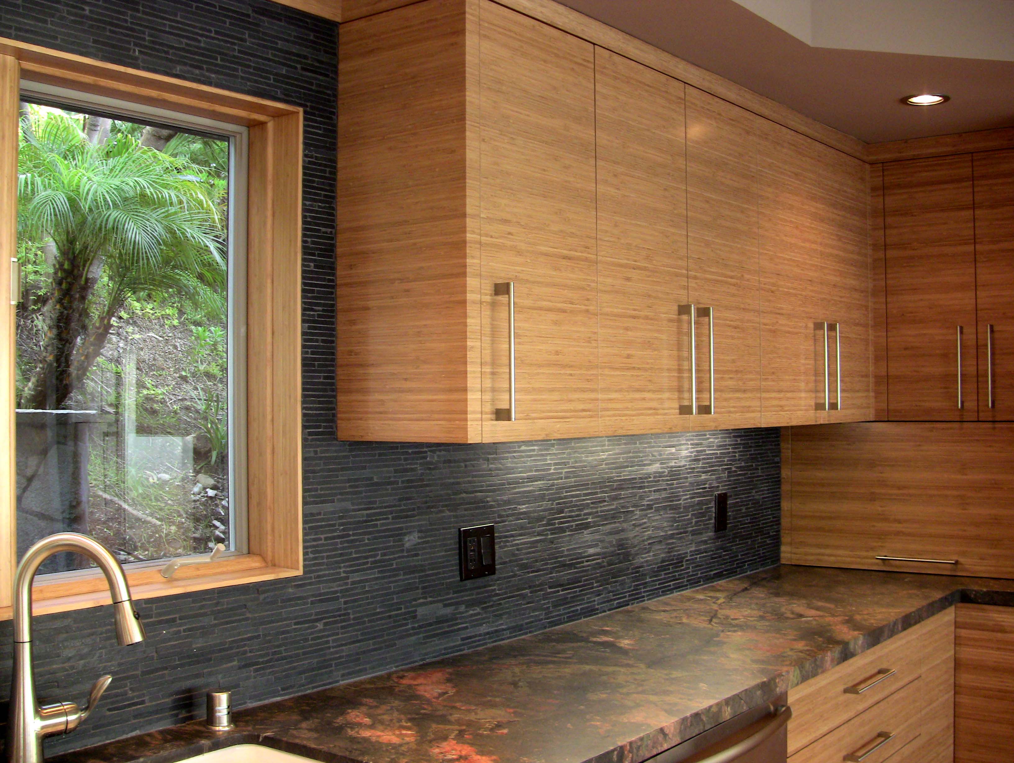 Bamboo Kitchen featuring Canterlevered Island