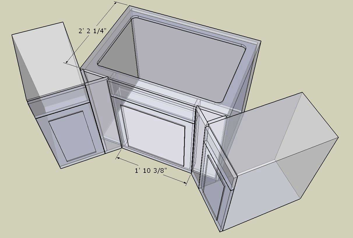 Corner Kitchen Sink Cabinet Base, How To Build Corner Kitchen Sink Cabinet