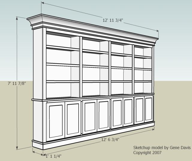 Build Built In Bookshelves Plan