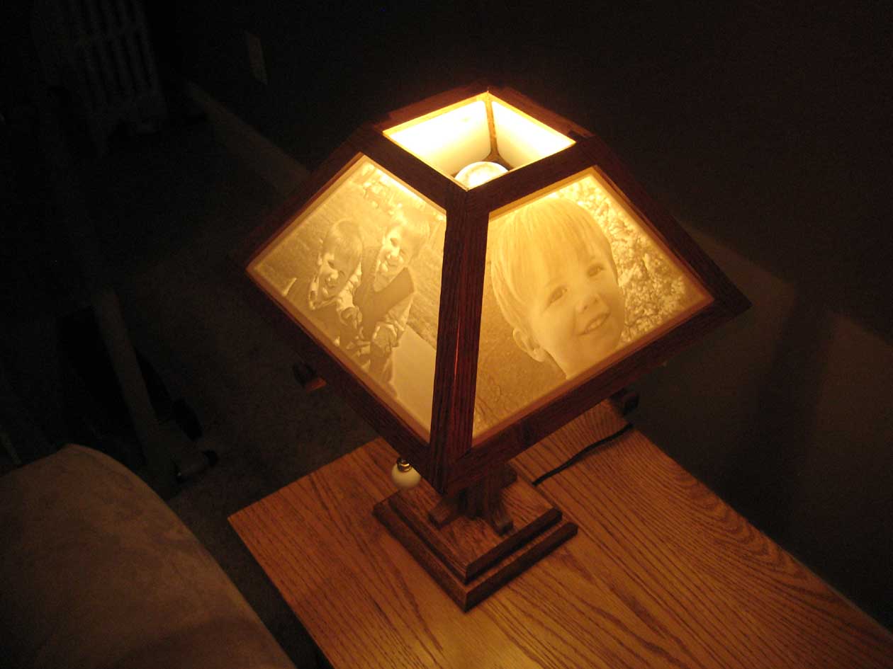 Craftsman Lamp with Custom Lithophane