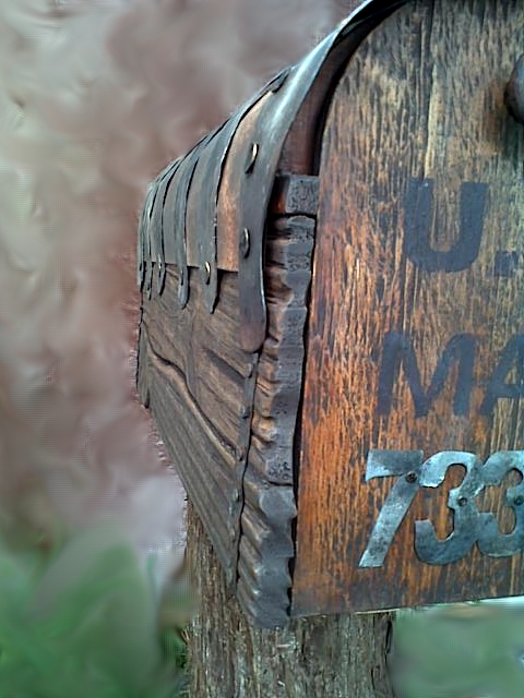 Country Style Rustic Mailbox With Metal Forging