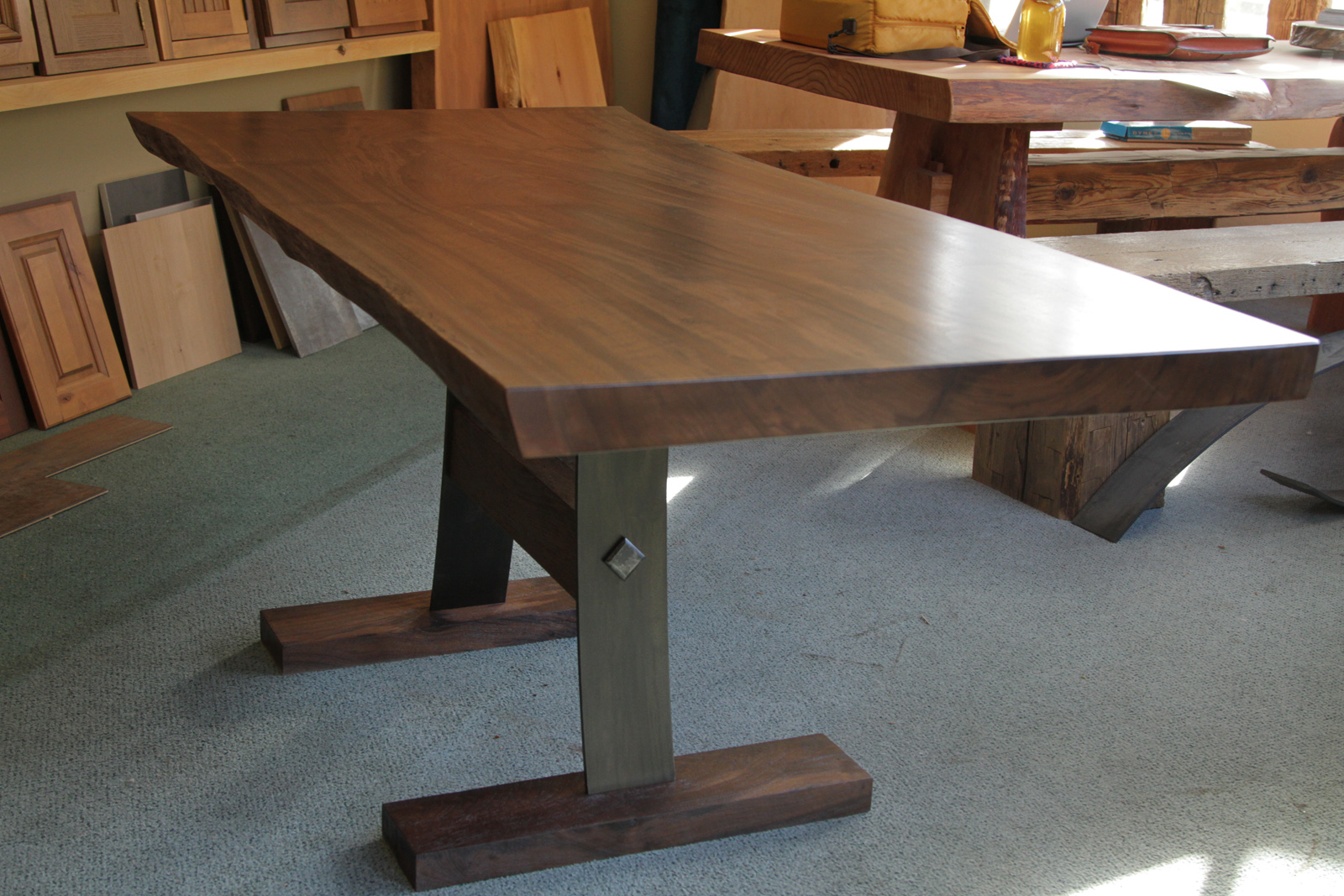 Claro Walnut Table/Live Edge Dining Room Table