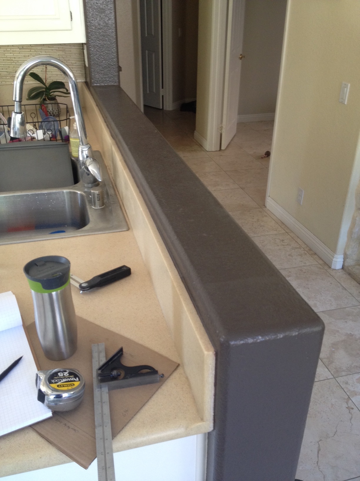 Installing Walnut Countertop On Knee Wall Woodweb S Cabinet And