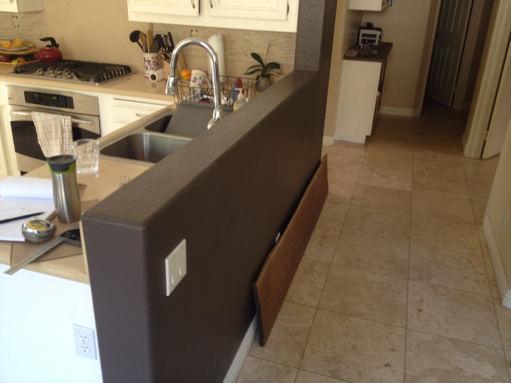 Installing Walnut Countertop On Knee Wall Woodweb S Cabinet And