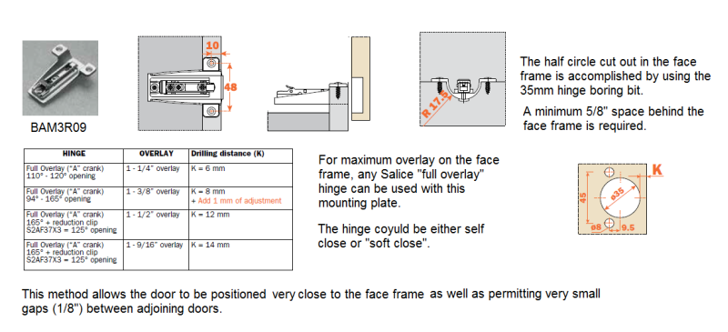 Euro Style Hinges For Frace Frame Cabinets