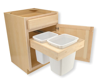 Trash Bin Pull Out Drawer Dimensions, Pull Out Cabinet Trash Can