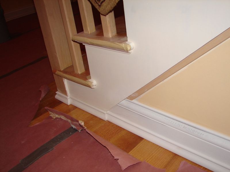 Baseboard To Stairs Trim Transition, How To Cut Quarter Round Trim For Stairs