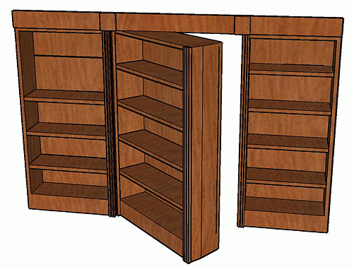 Pivot Bookcase Door, Murphy Bookcase Door Plans