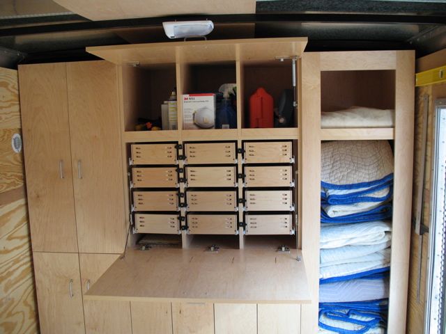 Tricked Out Job Trailers, Building Shelves Cargo Trailer