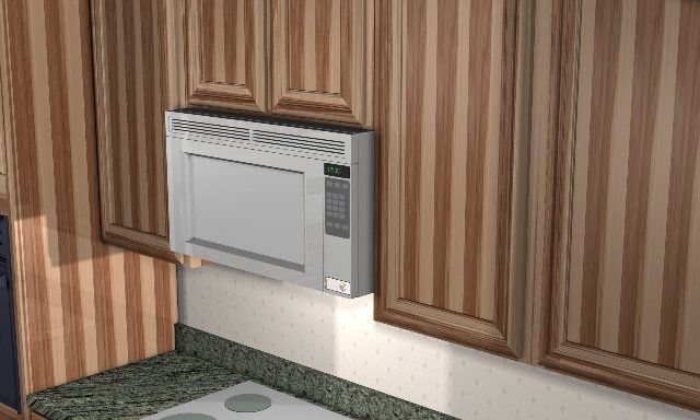 Upper Cabinets Adjacent To A Microwave