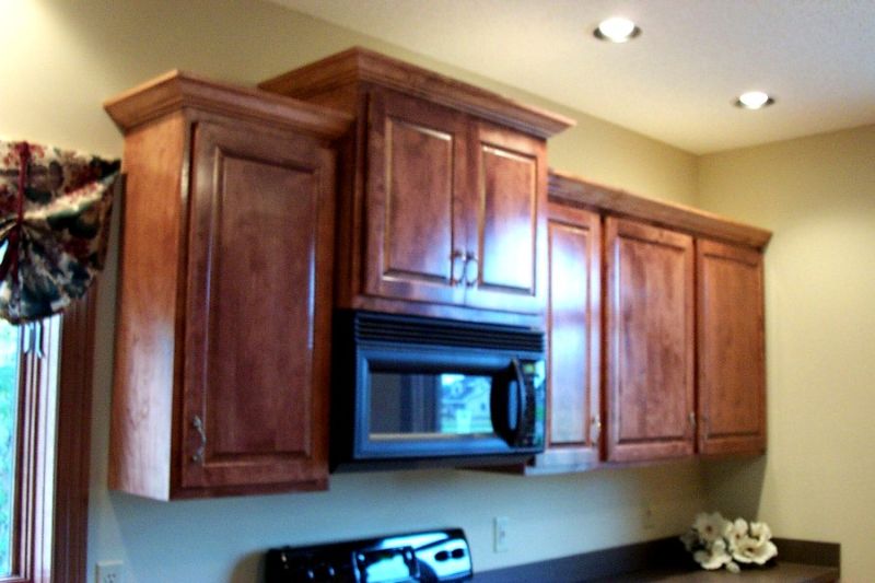 Upper Cabinets Adjacent To A Microwave